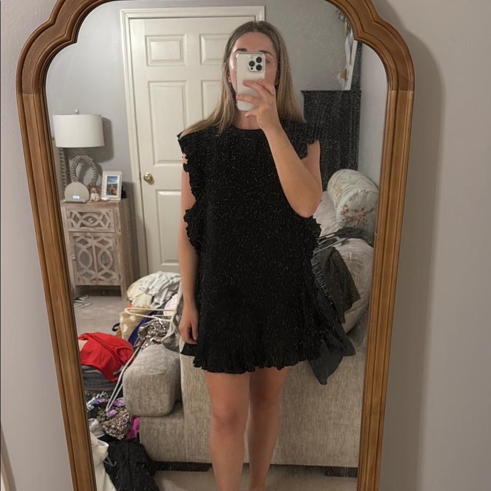 Elegant Black Ruffle Dress